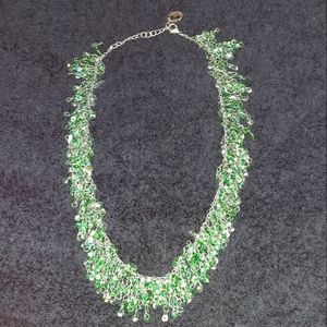 Green & silver sparkly choker necklace